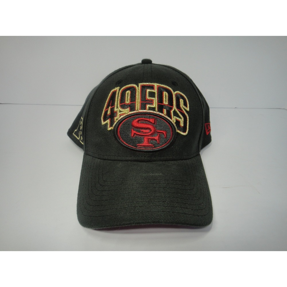 VTG New Era 39THIRTY San Francisco 49ers Hat Mens L-XL Black Red NFL Fitted Cap